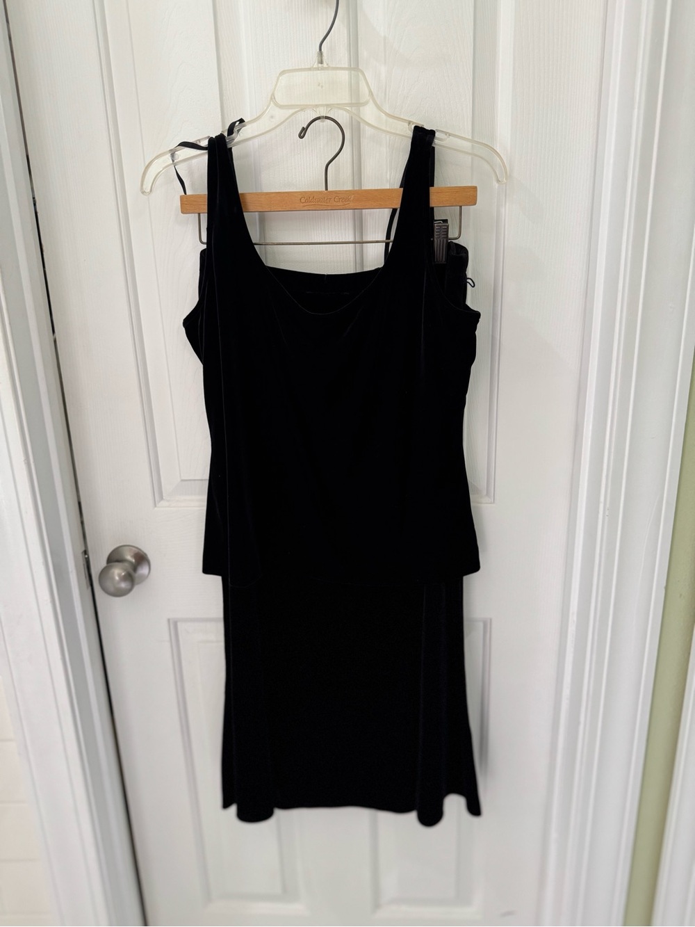 Alex Evenings Black Velvet Tank Top and Long Skirt